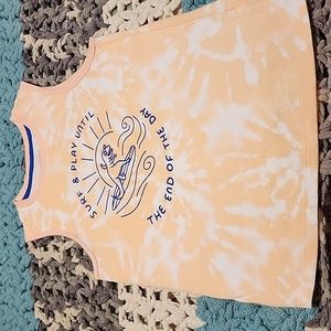 Cat and Jack Tie Dye Surfing T-Rex Tank Top Size Large 12-14 Boys
